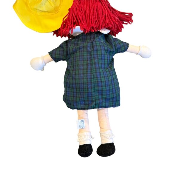 1990 Eden 20" Madeline Cloth Doll, Green Plaid Dress, Yellow Hat, Appendix Scar - Picture 3 of 7